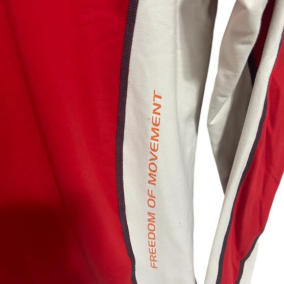 KJUS Systems Pullover Sweater 1/2 Zip Women’s Large Red Mock Neck Polyester - Picture 3 of 7